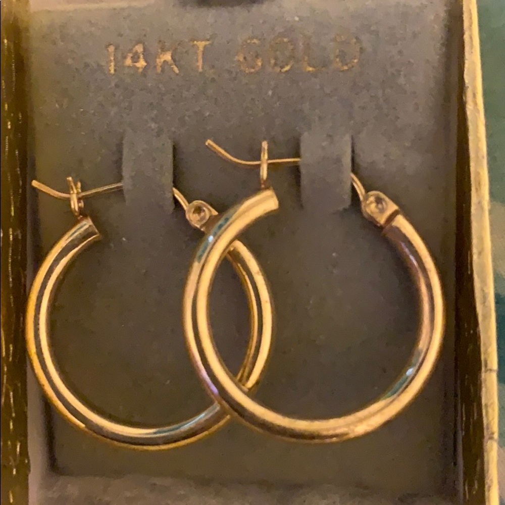 14k small hold hoops